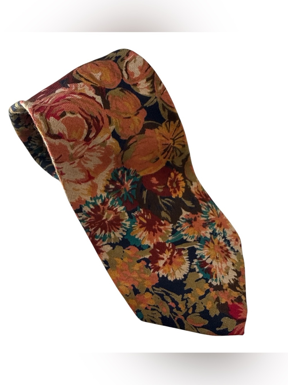 Vintage TANGO by Max Raab Floral Neck Tie Rayon Wool Made in USA Retro‎ Mens Tie